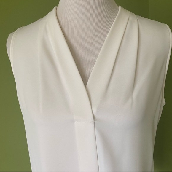 Calvin Klein Sleeveless V-neck Blouse - Picture 2 of 7